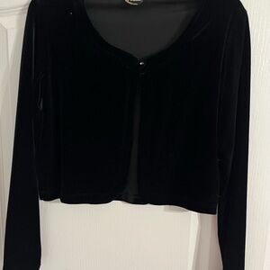 Elegant Black Velour Cardigan